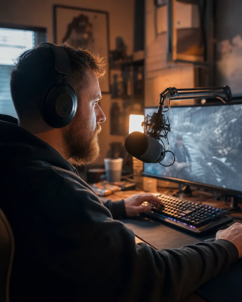 Gaming creator at work