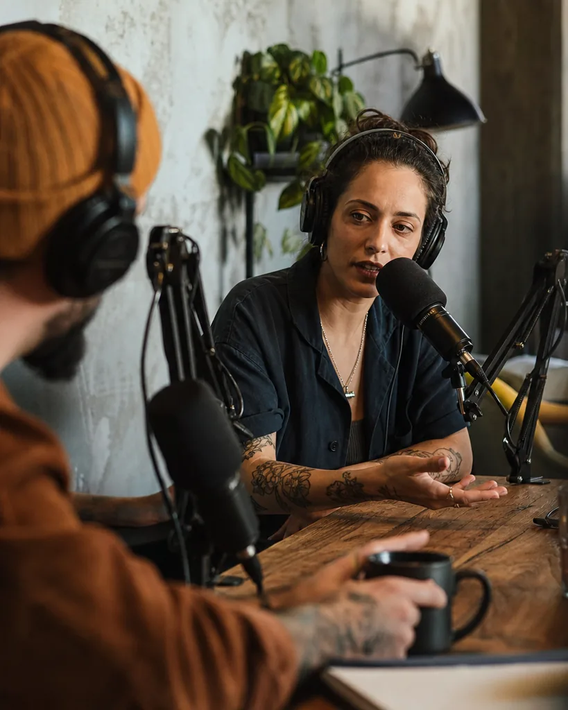 Podcasts creator at work