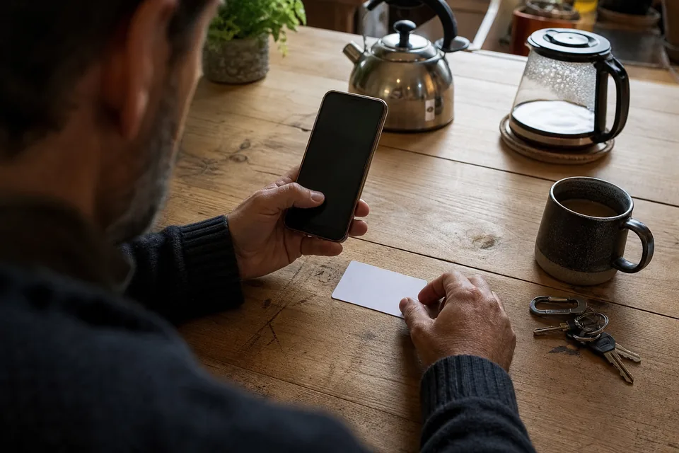 A creator photographing an identity card for verification